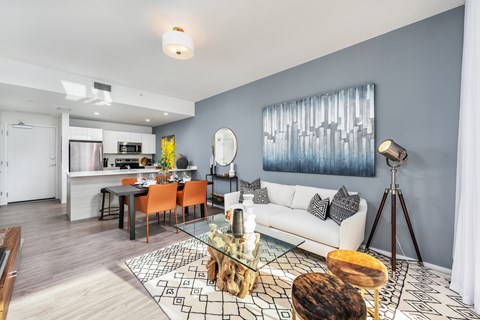 Floor plan for 1 bed, 2 baths, 1004 sqft